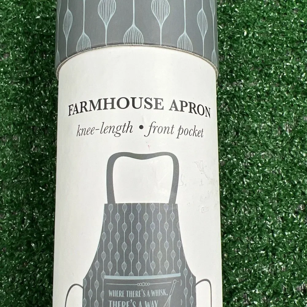 Apron Krumbs Kitchen Farmhouse Cotton Blue Where Theres A Whisk Theres A Way New